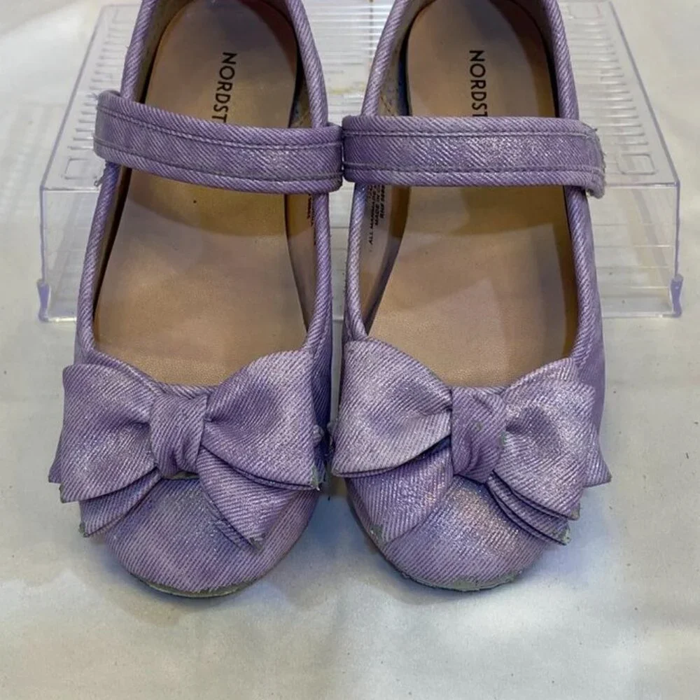 3/$20 Bundle •Nordstrom Purple Mary Jane Glitter Toddler Girl Shoes Lavender 12M